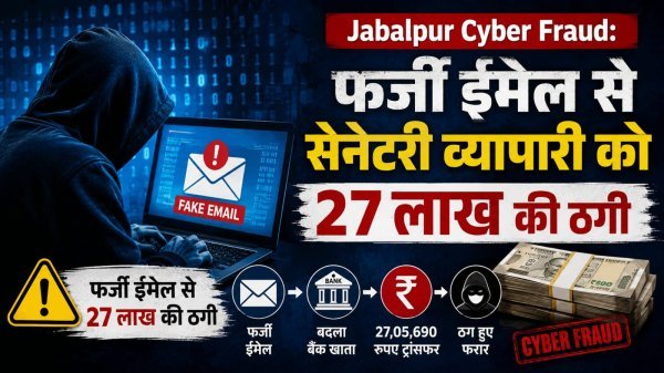Jabalpur Cyber Fraud: फर्जी ईमेल से सेनेटरी व्यापारी को 27 लाख की ठगी