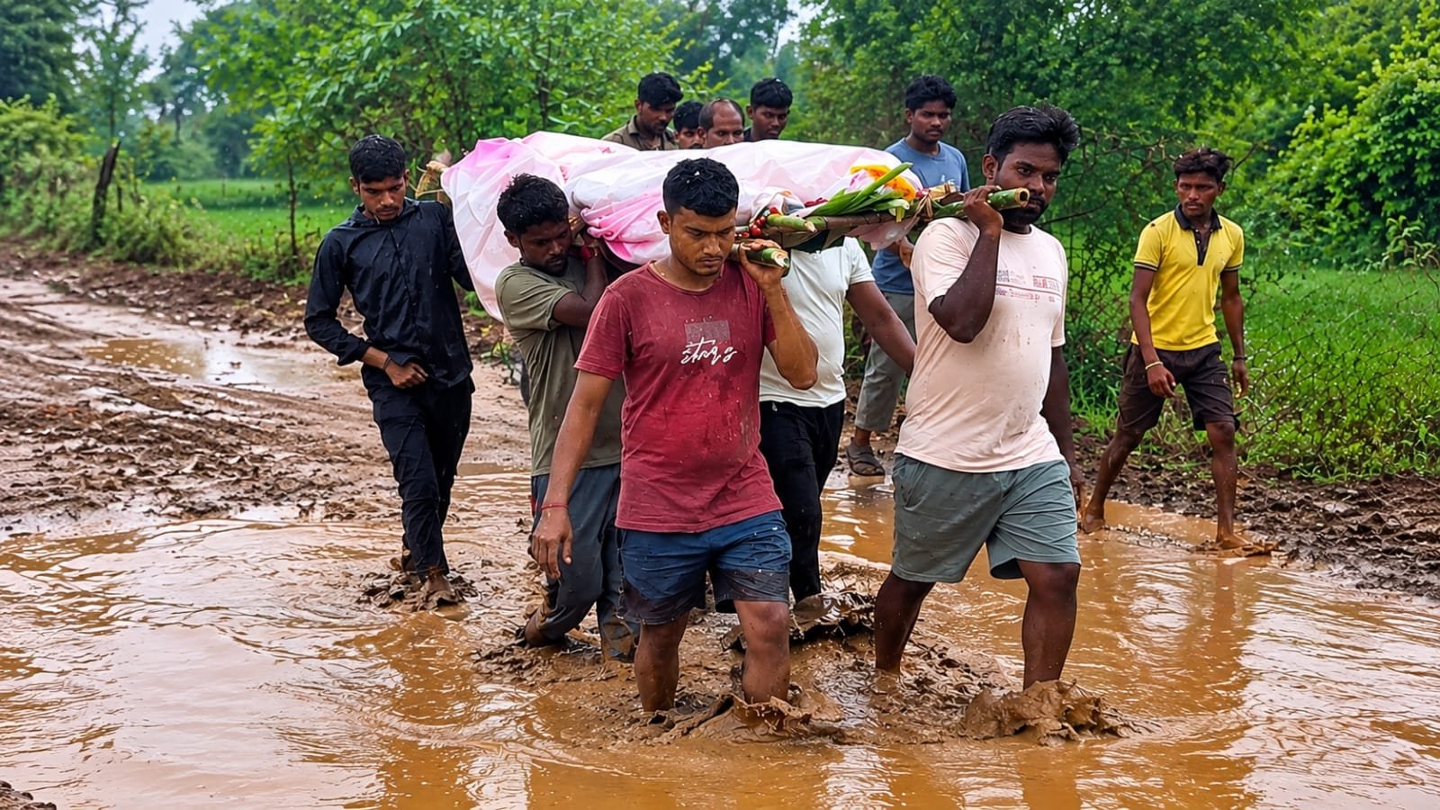 The muddy road leading to the Piprasatti cremation ground(Image Source: Keertiman Media)