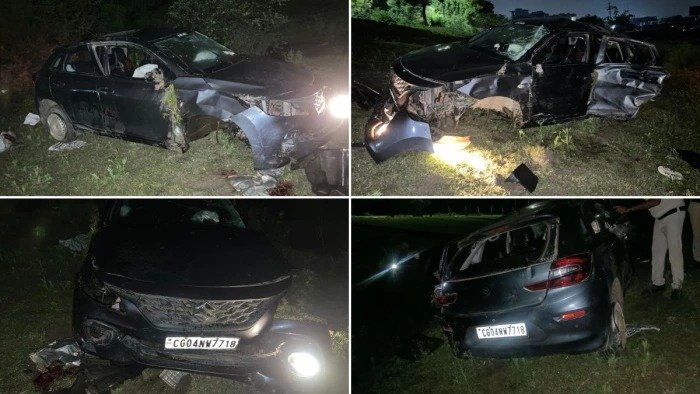 Car accident on Serikhedi overbridge(Image Source: Keertiman Media)