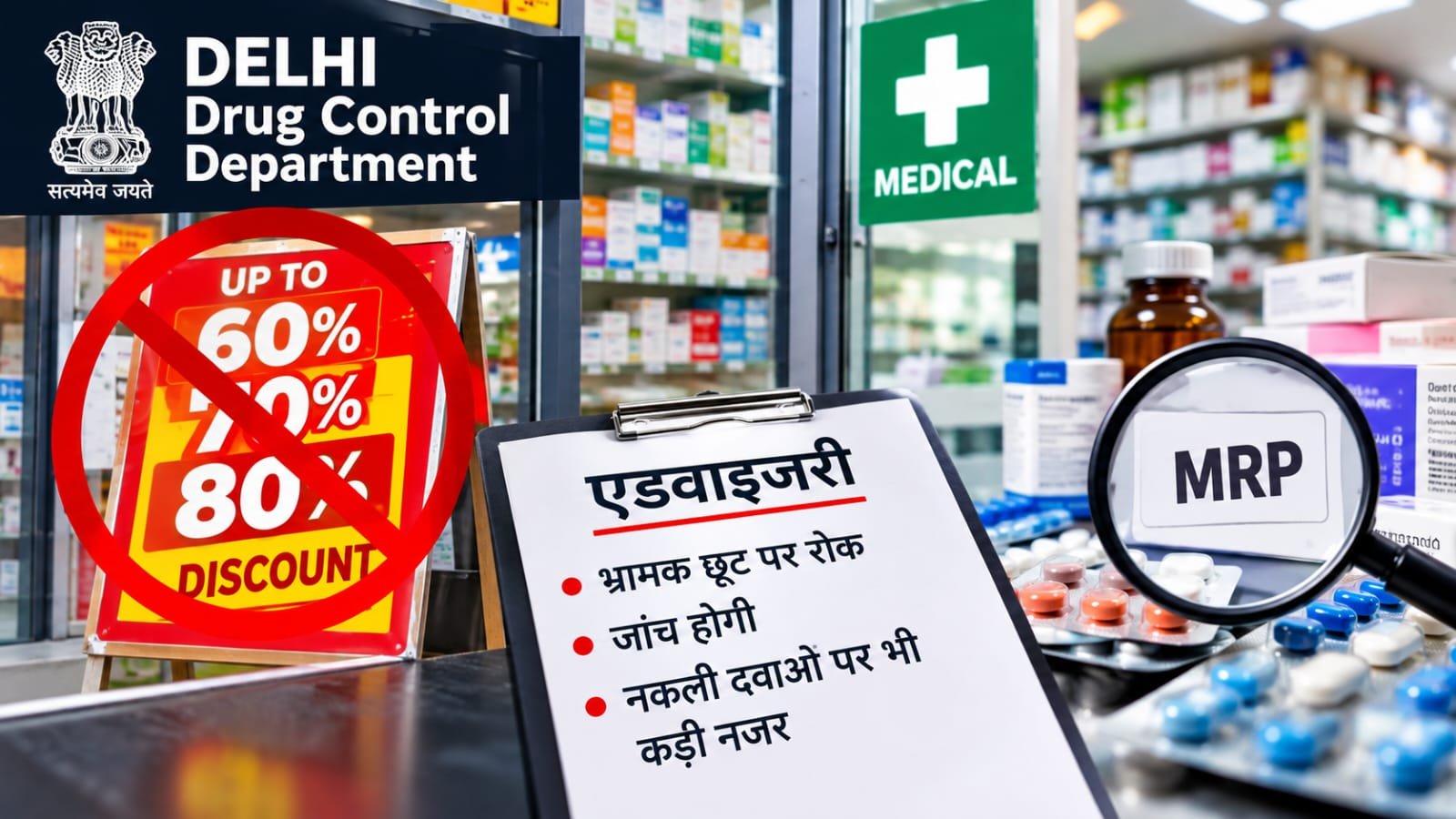 Action taken regarding medicine discounts in Delhi (Image Source: AI Genrated)