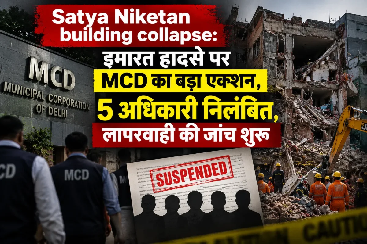 Satya Niketan building collapse investigation: (Image Source: AI Photo)