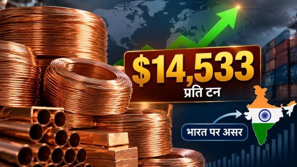 Copper Price : तांबे का भाव 14,533 डॉलर प्रति टन के रिकॉर्ड स्तर पर, जानें भारत पर असर