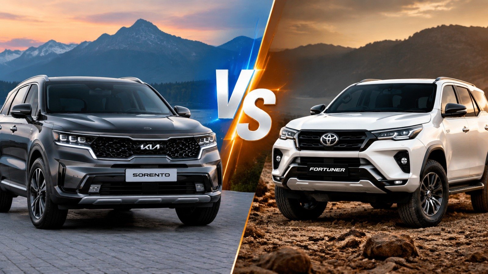 Kia Sorento and Toyota Fortuner (Image Source: AI Photo)