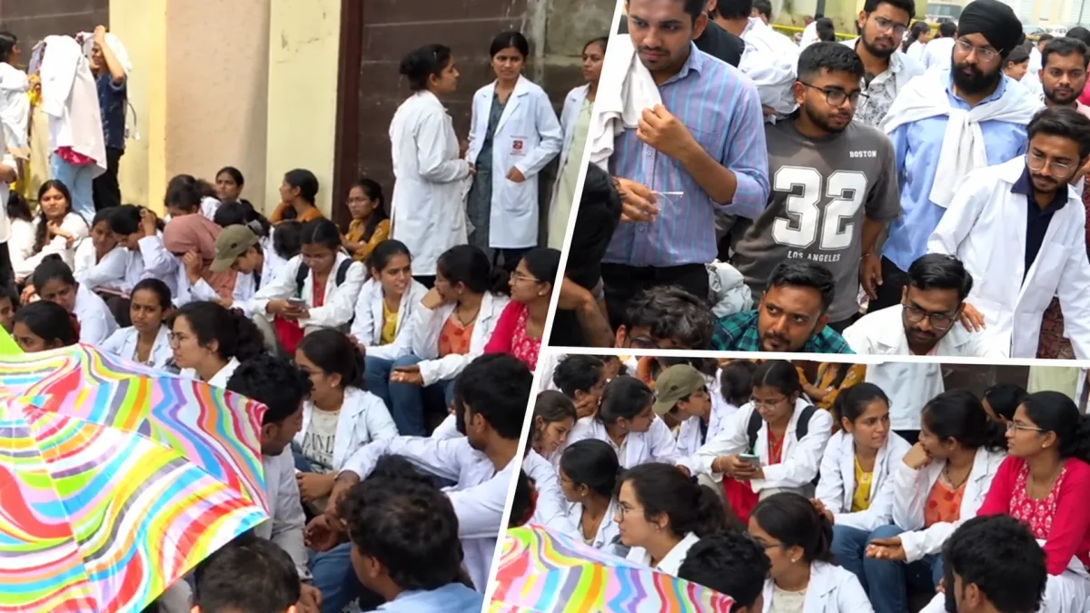 MP intern doctors protest in Bhopal (Image Source: Keertiman Media)