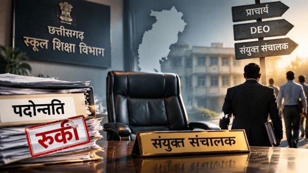 CG Education Department: प्रमोशन अटका, अफसरों की कमी बढ़ी, प्राचार्यों को मिल रही संयुक्त संचालक की कुर्सी, उठे सवाल