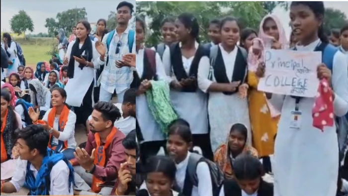 Student protest at Daundilohara College (Image Source: social media)