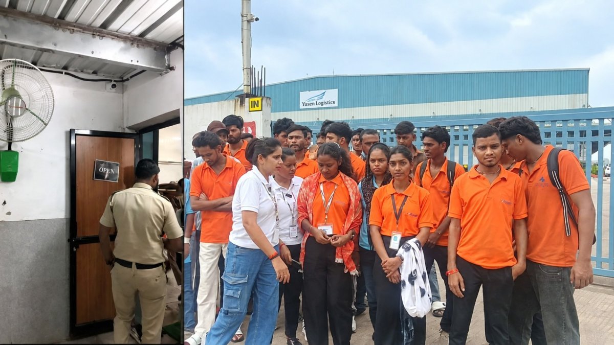 Protest by employees at the Siltara warehouse(Image Source: Keertiman Media)