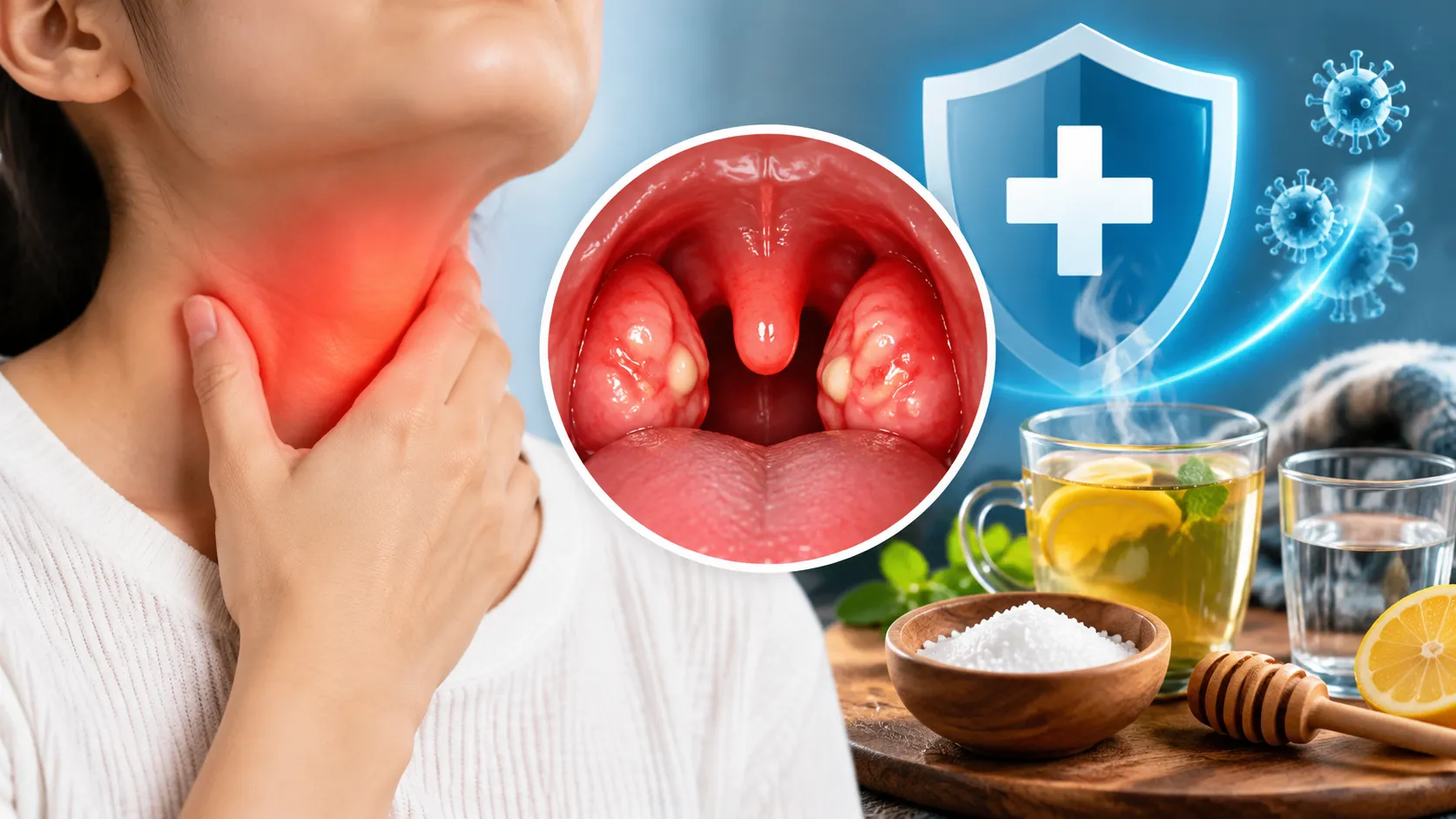 Tonsil swelling and throat infection symptoms( Image Source:AI Photo)