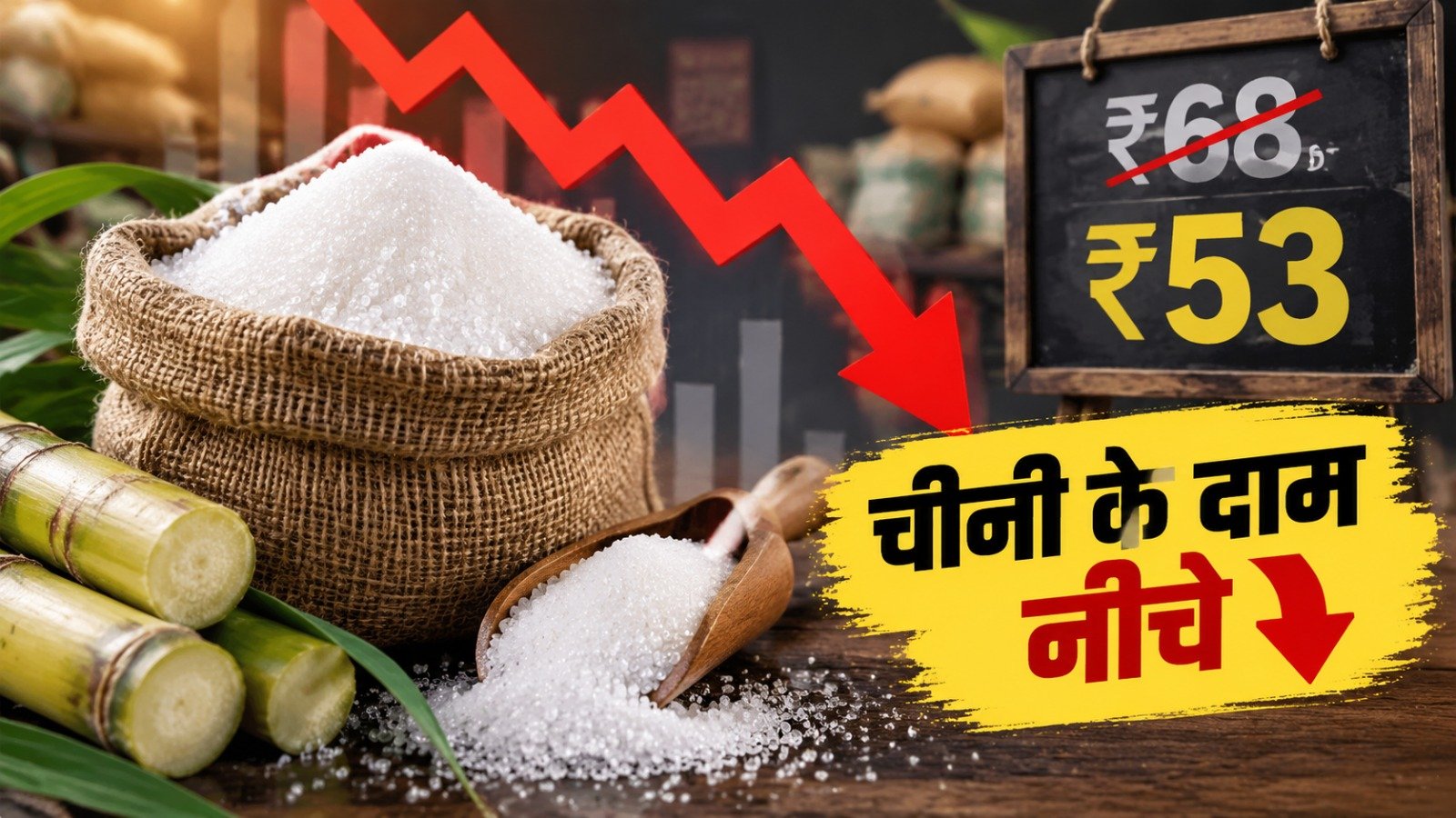 Falling sugar prices (Representative image) (Image Source: AI Photo)