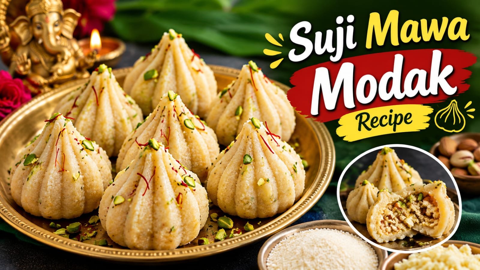 Suji  Mawa Modak Recipe ( Image Source - AI Generated )