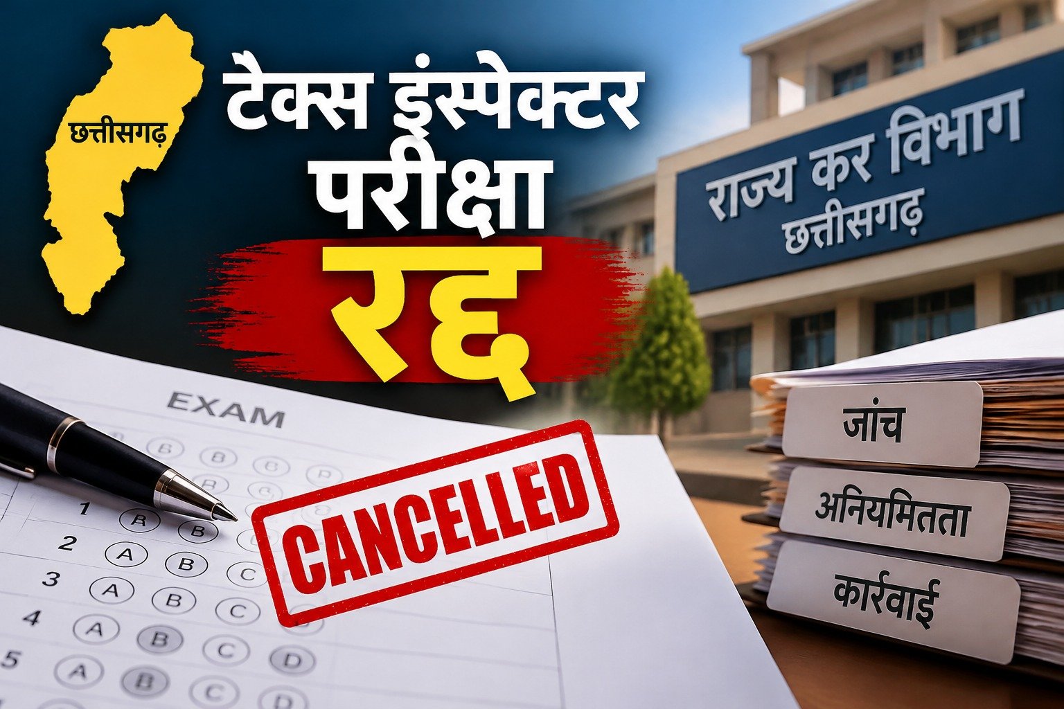 CG Commercial Tax Inspector Exam Cancelled(Image Source: AI Photo)
