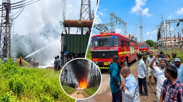 Gurur Sub Station Fire: ट्रांसफार्मर में लगी आग, आसमान में छाया धुएं का गुबार