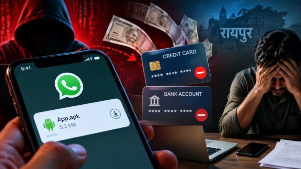 WhatsApp APK Fraud: एक गलती और गायब हुए ₹4.15 लाख, रायपुर के कारोबारी के साथ साइबर ठगी, ऑटो-डाउनलोड था ऑन