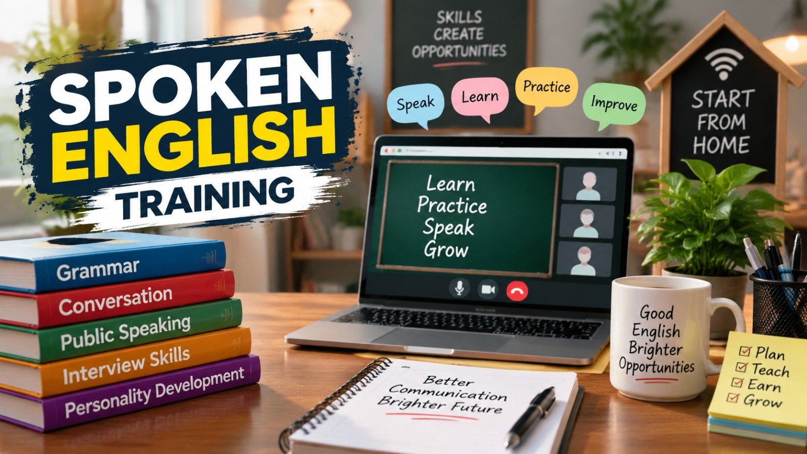 Spoken English Training Startup (Image Source: AI Photo)