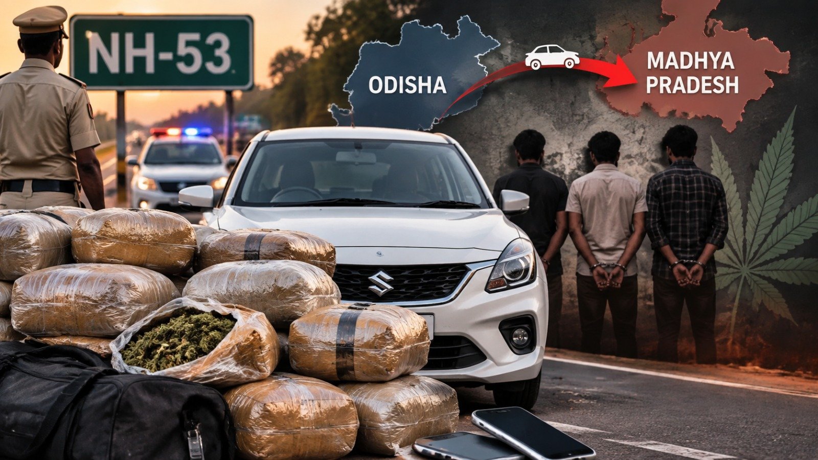ganja consignment in Mahasamund (Image Source: AI Photo)