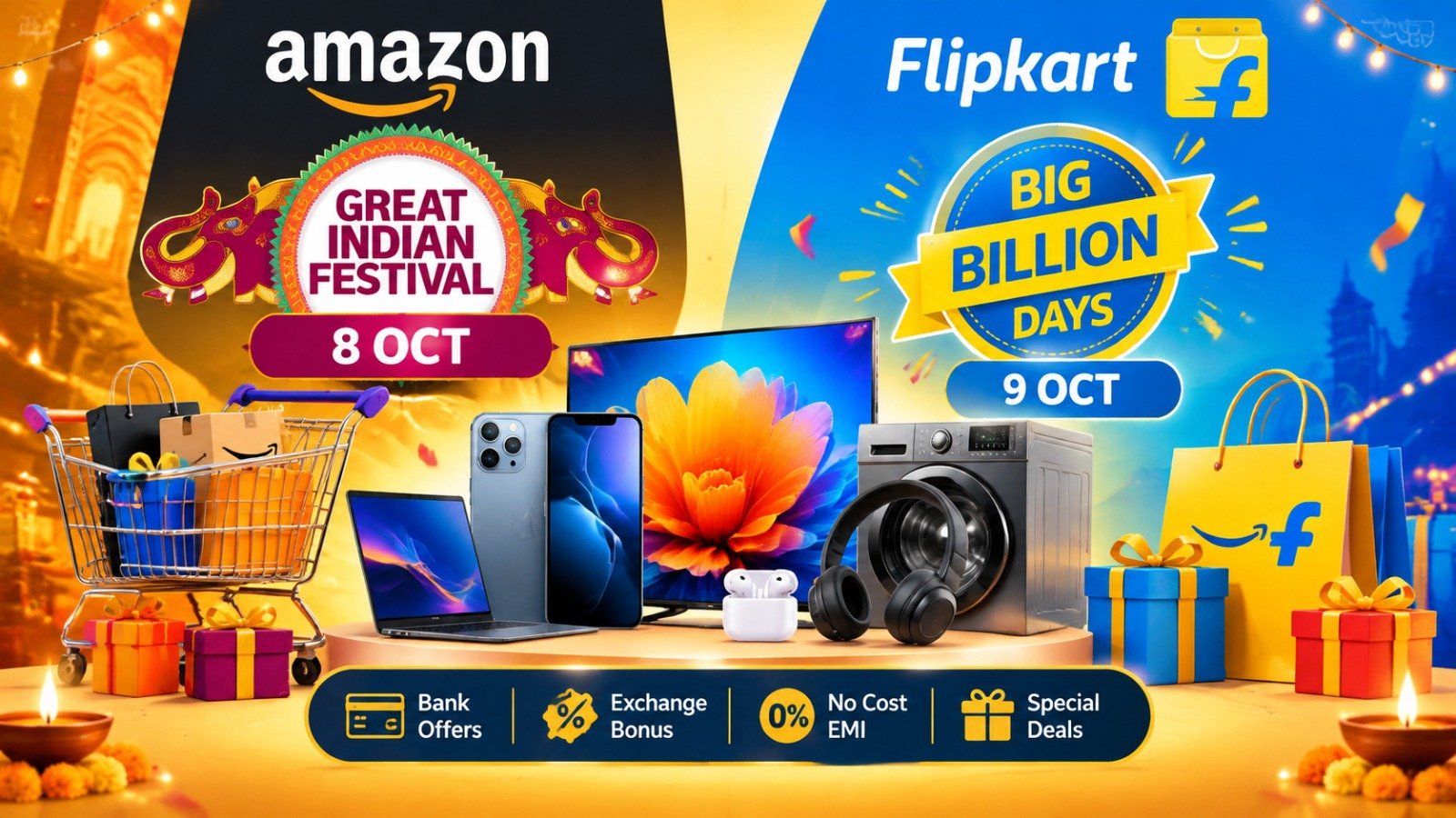 Festive Sale 2026: Amazon और Flipkart की बड़ी सेल का ऐलान, जानिए तारीख और ऑफर्स