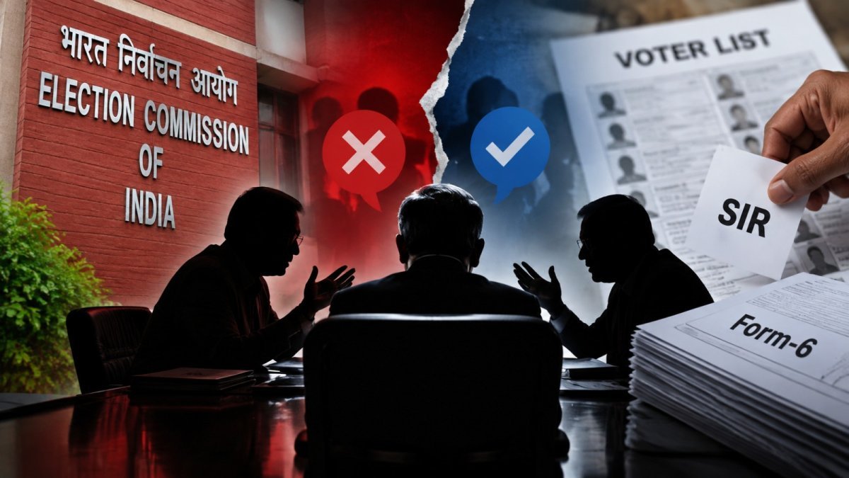 Symbolic image of the Election Commission building and the SIR campaign (Image Source: AI Photo)
