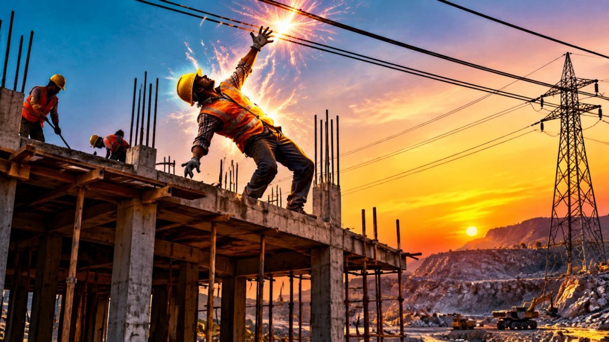 Worker injured in high-tension wire accident (Image Source: AI Photo)