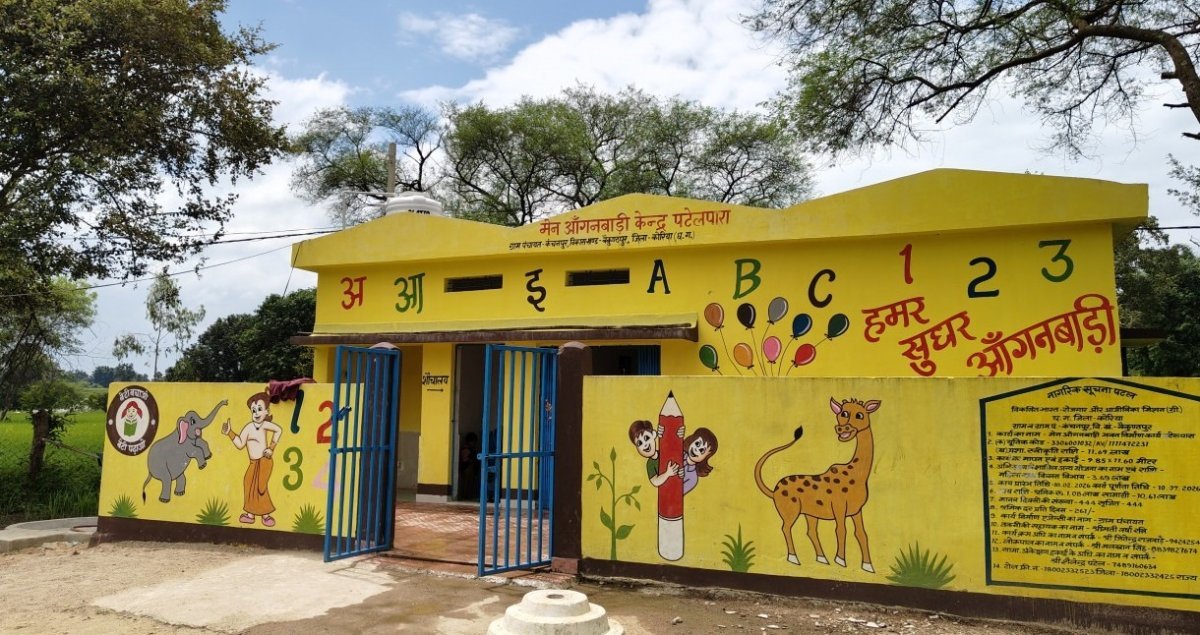 Modern Anganwadi building constructed in Patelpara(Image Source: CGDPR)