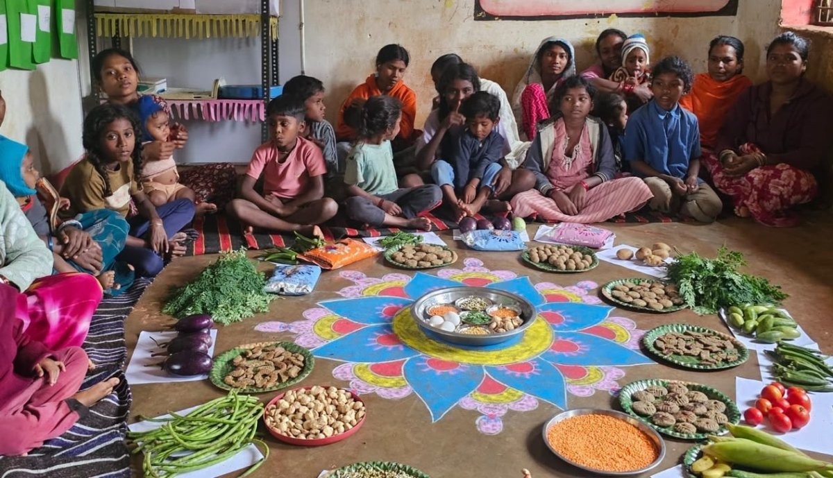 Anganwadi centers become classrooms for nutrition.(Image Source: CGDPR)
