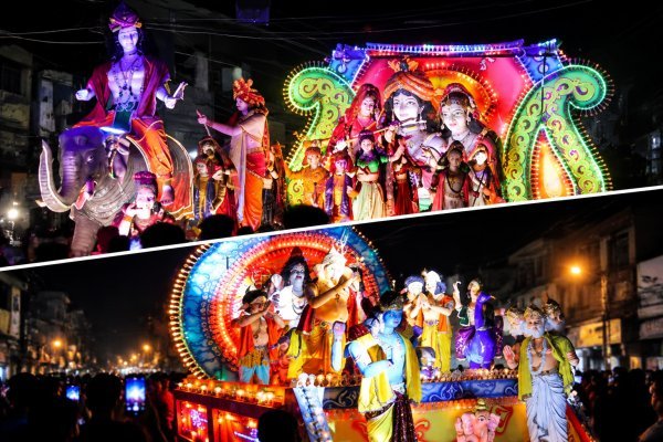 Raipur Ganesh Visarjan: गरुड़-वासुकी युद्ध से लेकर यमलोक पर रावण के हमले तक दिखे आकर्षक दृश्य, रातभर सड़कों पर उमड़ा जनसैलाब