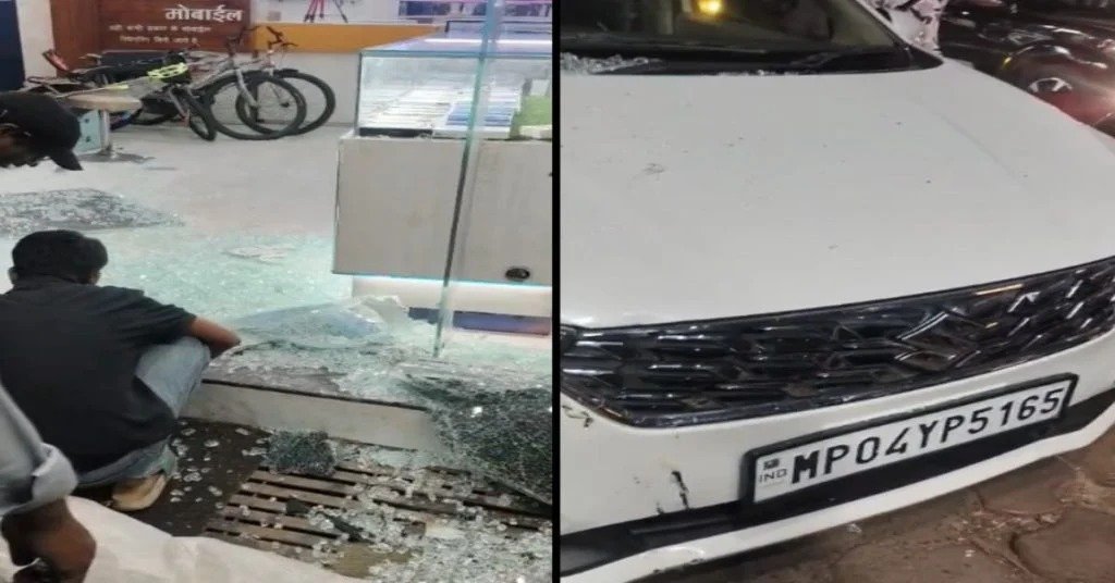 Speeding car crashes into mobile showroom(Image Source: social media)