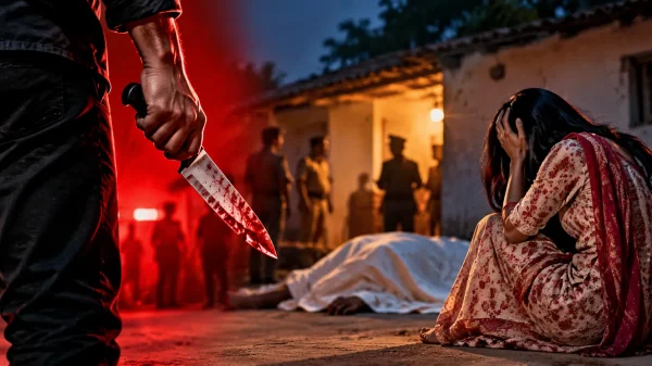 crime news: पति-पत्नी विवाद बना खूनी घटना की वजह, सास की गई जान, पत्नी घायल