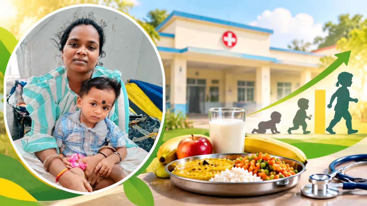 Malnourished child regains health.(Image Source: CGDPR)