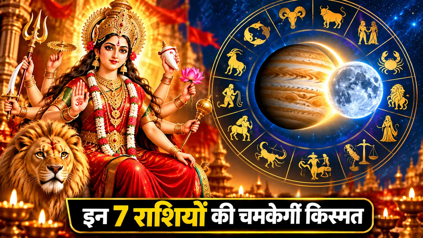 Shardiya Navratri 2026: 100 साल बाद बन रहा महासंयोग, इन 7 राशियों की चमकेगी किस्मत