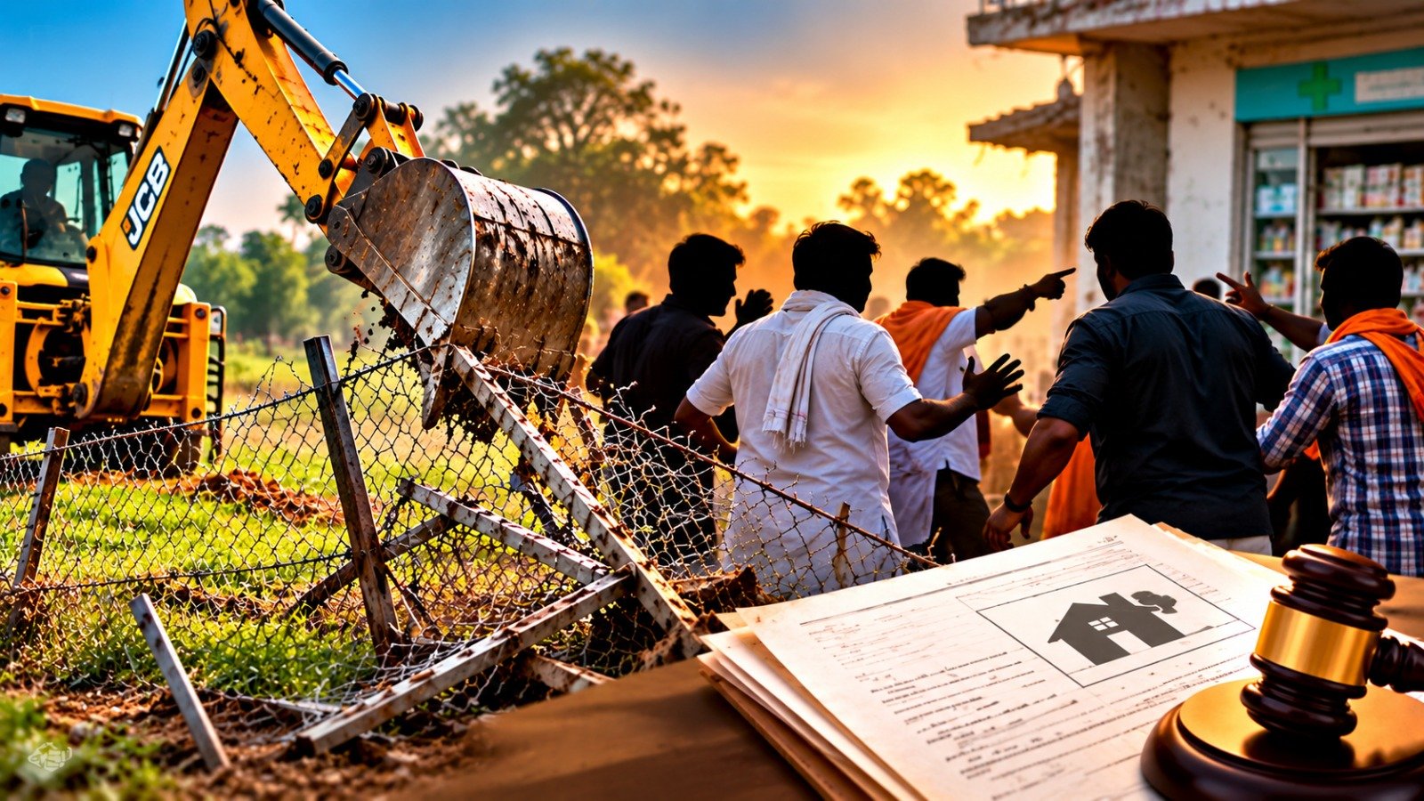 Birkoni land dispute: पंचायत और दुकान संचालक आमने-सामने, ज़मीनी विवाद को लेकर भड़की हिंसा, जेसीबी से उखाड़ी फेंसिंग