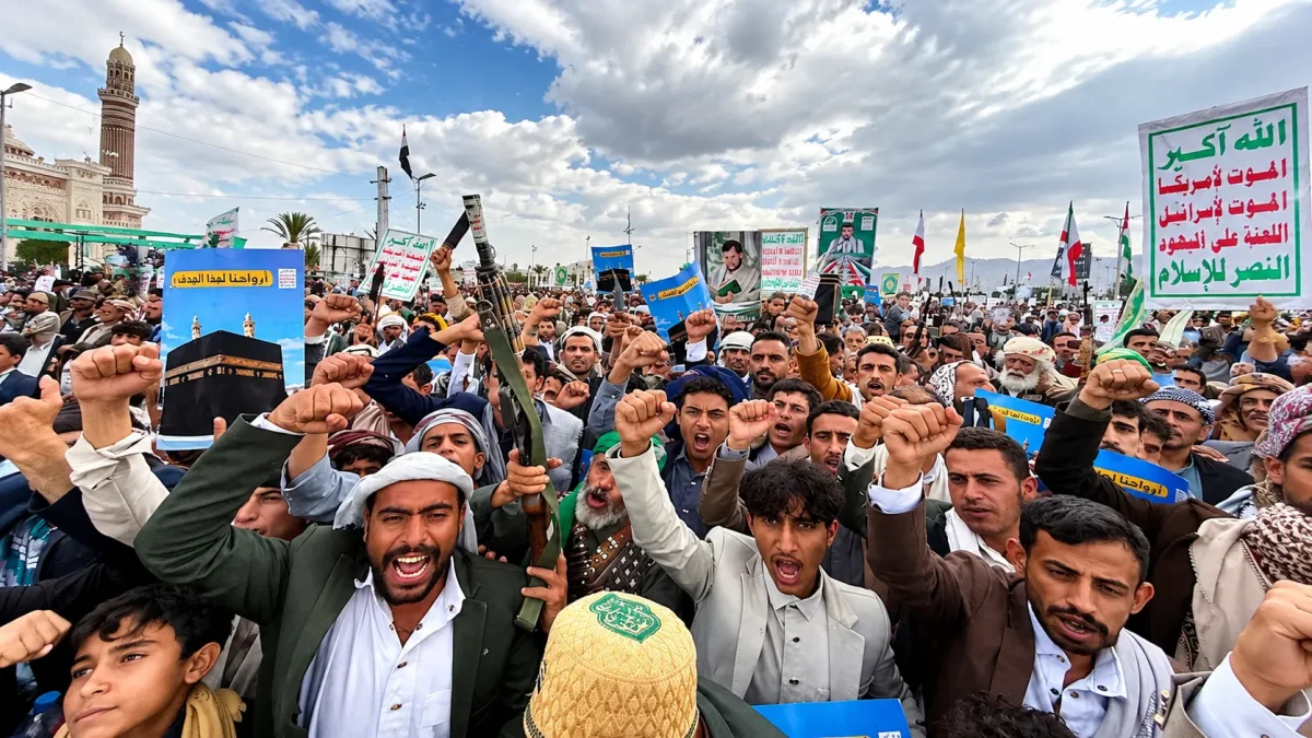 Houthi supporters rally in Sana Yemen ( Image Source - Social Media )