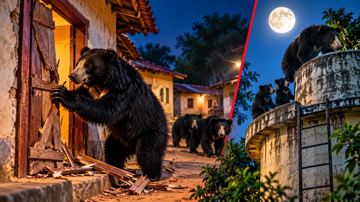 Presence of a bear in Kanker village (image source - AI generated )