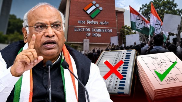 CEC Gyanesh Kumar: मुख्य चुनाव आयुक्त के खिलाफ सड़क पर उतरी कांग्रेस, खड़गे ने उठाईं तीन बड़ी मांगें, बैलेट पेपर से चुनाव कराने की जिद