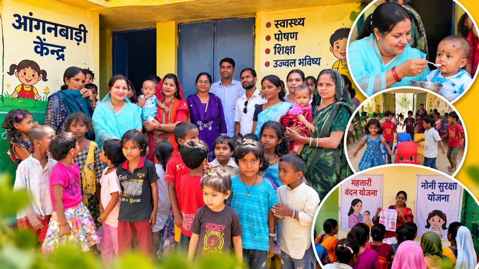Aangan Milan Seva: भलेसर के नयापारा में आंगन मिलन सोवा कार्यक्रम का आयोजन, बच्चों के पोषण और योजनाओं पर हुई चर्चा