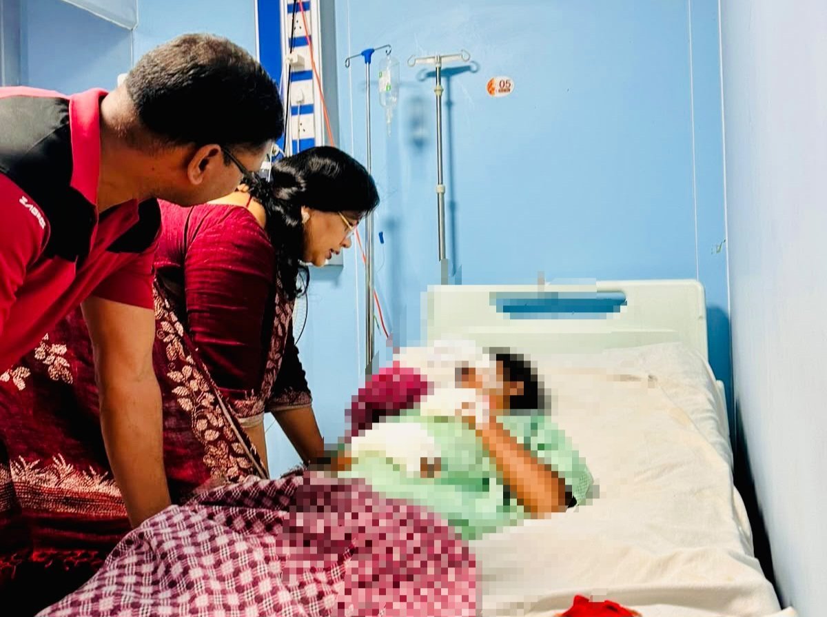 Acid attack on a female student in Balod (Image Source: social media)