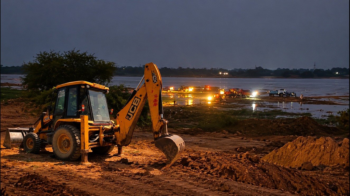 Mahasamund Sand Mining: रात के अंधेरे में रेत का खेल? कैमरे में कैद हुए दर्जनों ट्रैक्टर