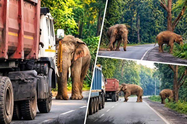 Raigarh Elephant News: तमनार में सड़क पर आया 40 गजराजों का दल, घंटों थम पहिए, सोशल मीडिया पर वायरल हुआ वीडियो