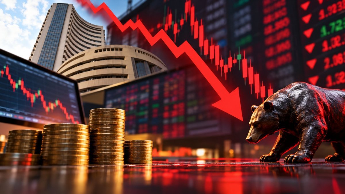 Stock market closed lower.(Image Source: AI Photo)