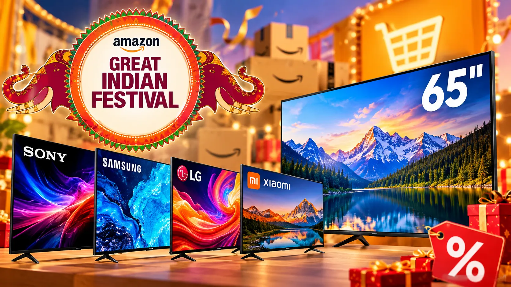Amazon Great Indian Festival Sale: 65 इंच Smart TV की कीमतों में भारी गिरावट, Sony Bravia और Samsung पर बंपर ऑफर