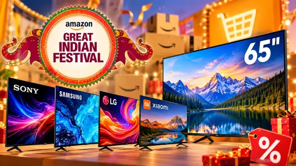 Amazon Great Indian Festival Sale: 65 इंच Smart TV की कीमतों में भारी गिरावट, Sony Bravia और Samsung पर बंपर ऑफर