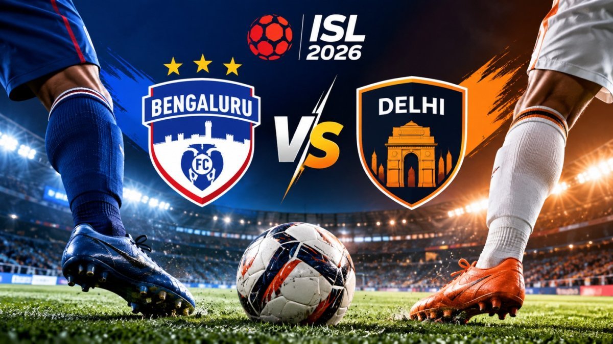 ISL match between Bengaluru FC and Sporting Club Delhi(Image Source: AI Photo)