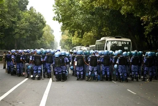 Security arrangements in view of the protest (Image Source: Keertiman Media)
