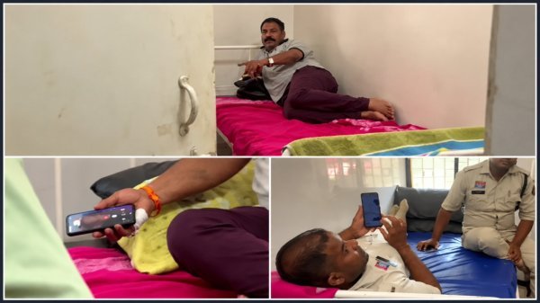 Viral Video: रेप का आरोपी अस्पताल में खा रहा गुटखा और चला रहा फोन, सुरक्षा में तैनात पुलिसकर्मी भी आराम की मुद्रा में