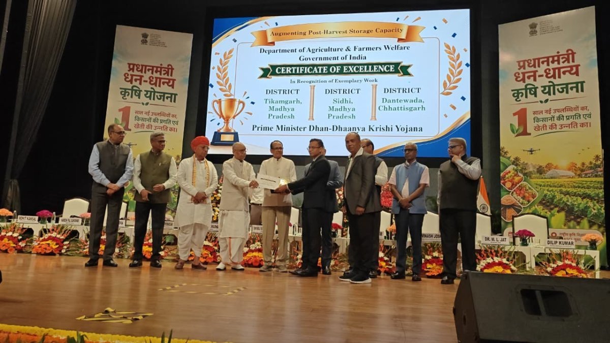 Dantewada receives National Agriculture Award for farming development (Image Source: CGDPR)