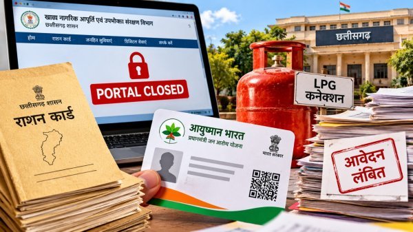 CG News: छत्तीसगढ़ में दो लाख से ज्यादा गैस कनेक्शन के आवेदन लंबित, राशन कार्ड के काम भी ठप