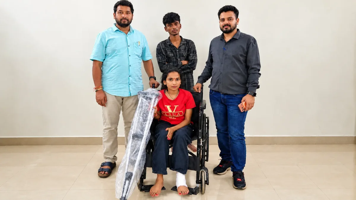 Wheelchair and Crutches for Payal Nag(Image Source: CGDPR)