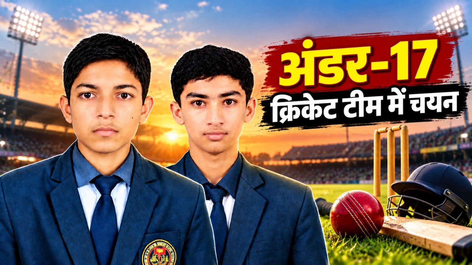 Arang News: ​गांधी इंग्लिश मीडियम स्कूल के मान साहू व लक्ष्य चेलक संभाग स्तरीय अंडर-17 क्रिकेट टीम में चयनित