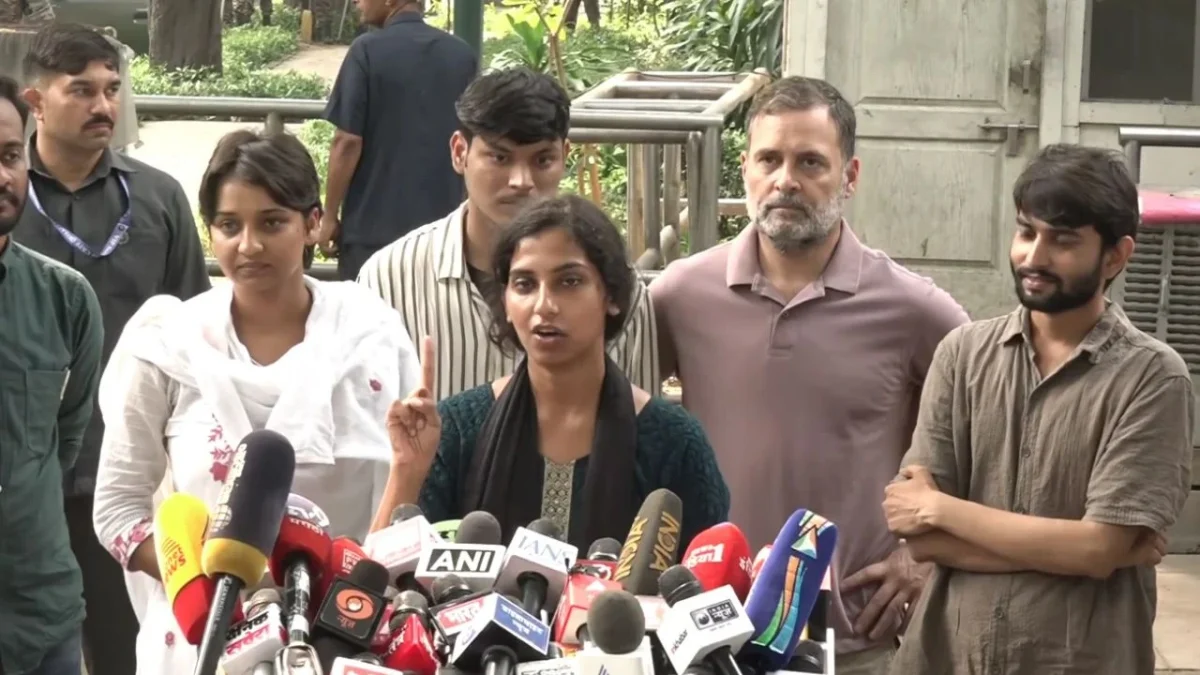 NSUI protest and Rahul Gandhi statement (Image Source: social media)