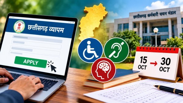 CG Vyapam Teacher Recruitment: दिव्यांग अभ्यर्थियों के लिए शिक्षक भर्ती के आवेदन फिर शुरू, 30 अक्टूबर तक मौका