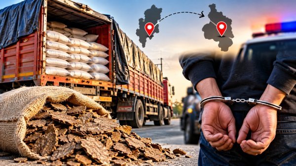 Goods Transport Fraud: 35 टन साल बीज की खली गायब करने का मामला, फरार ट्रांसपोर्टर गिरफ्तार